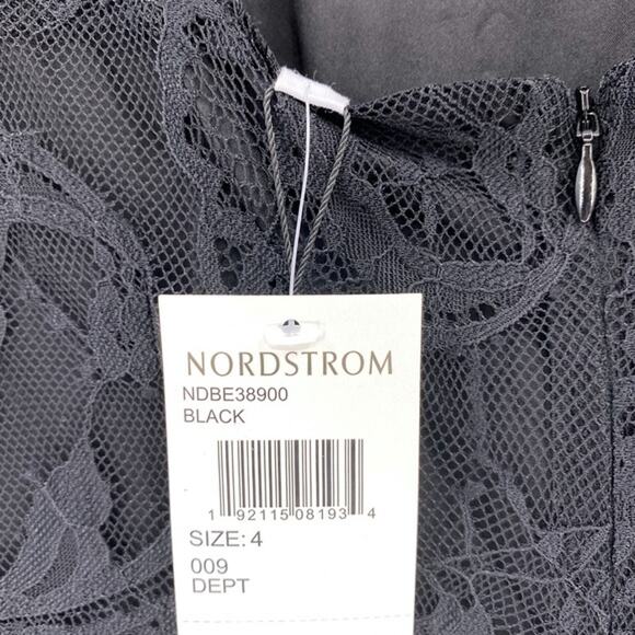 New BB DAKOTA Womens Black Dress Size 4  Open Back Lace Whimsy Goth Party - Picture 4 of 10